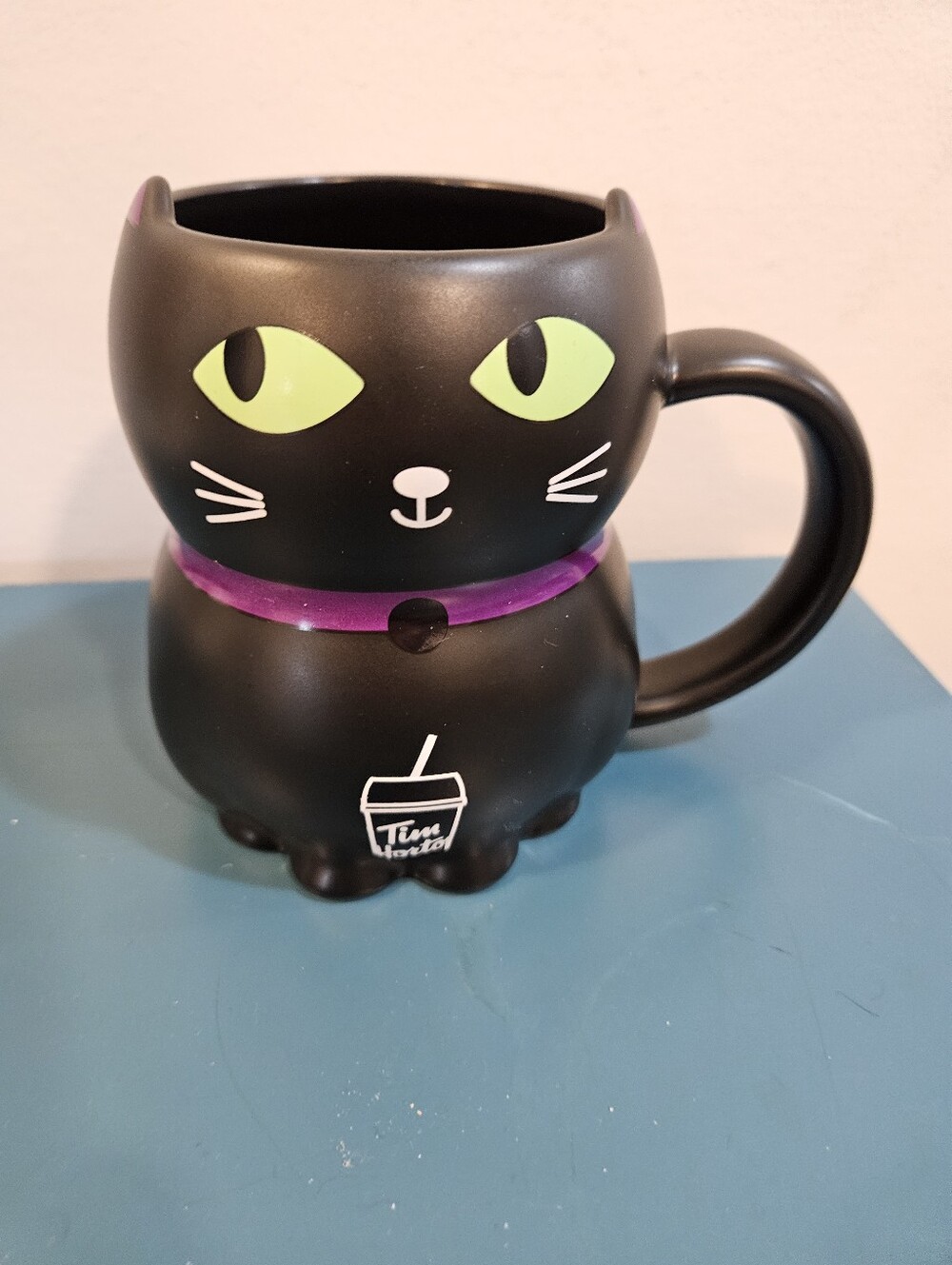 Black Cat Tim Hortons Mug Heat Activated